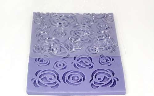 PME Fantasy Rose Design Impression Mat - Click Image to Close